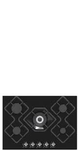 PLAQUE CHAUFFANT 5F VERRE NOIR 60/90-FFD